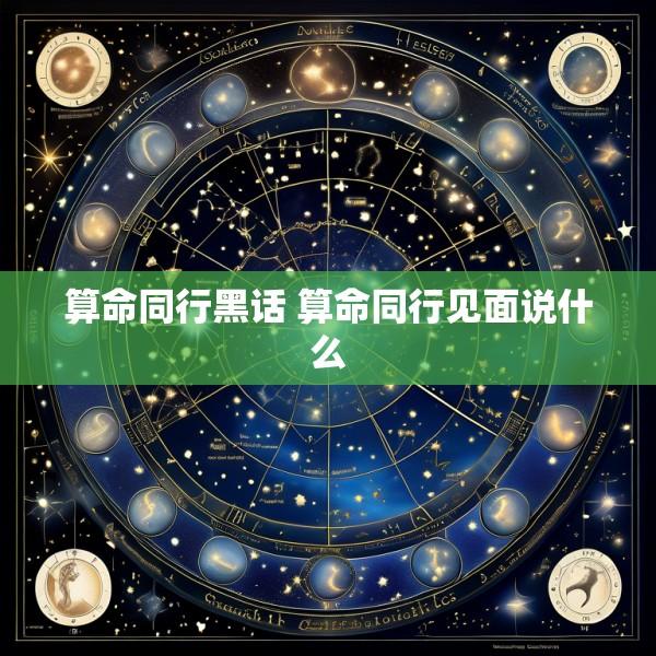 算命同行黑话 算命同行见面说什么