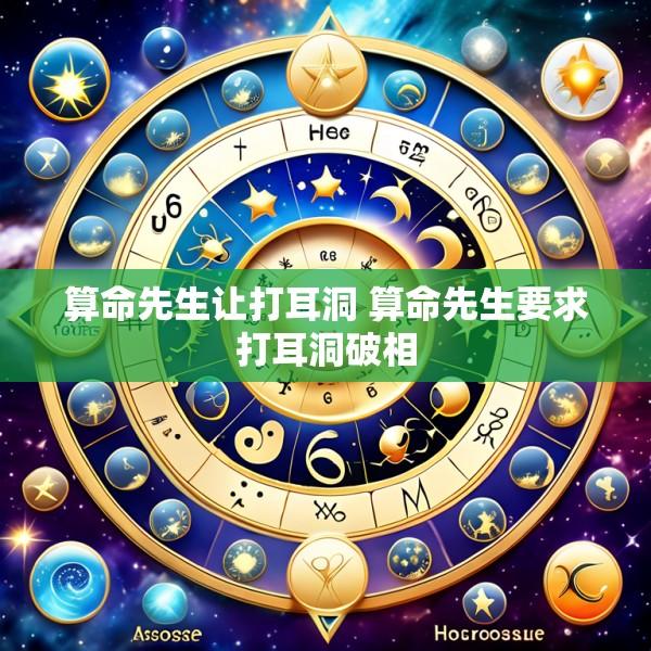 算命先生让打耳洞 算命先生要求打耳洞破相