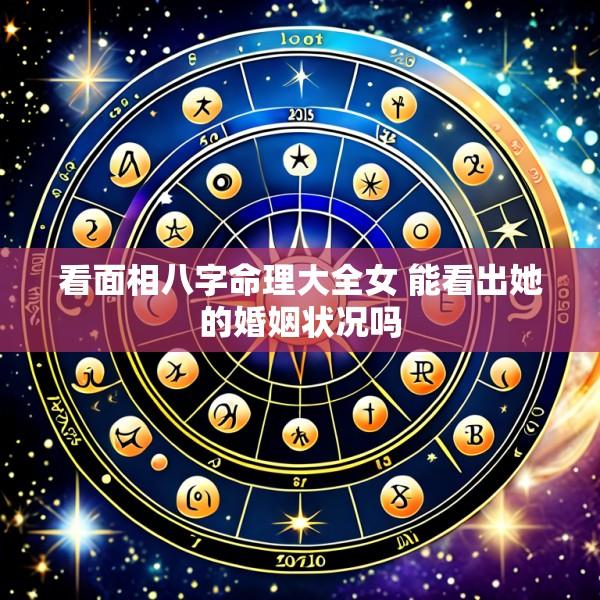 看面相八字命理大全女 能看出她的婚姻状况吗