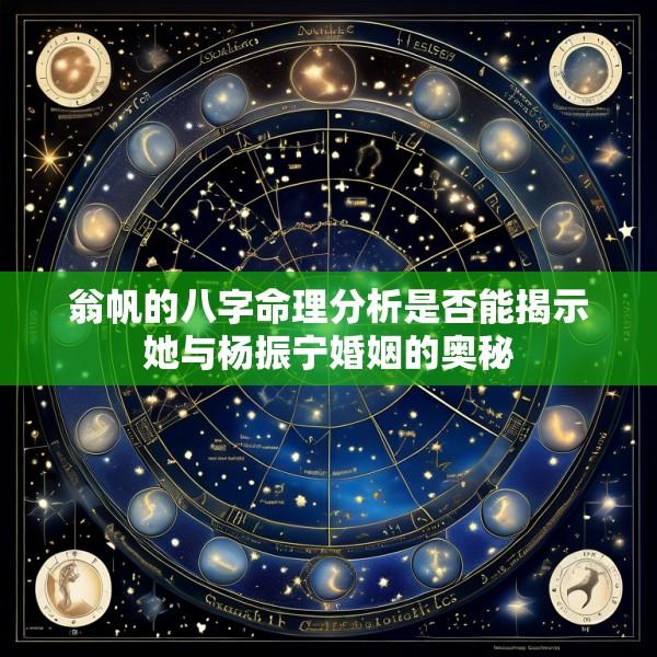 翁帆的八字命理分析是否能揭示她与杨振宁婚姻的奥秘