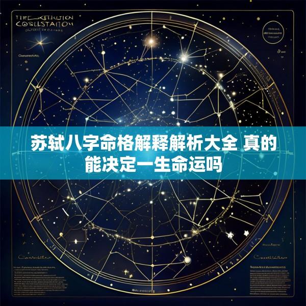 苏轼八字命格解释解析大全 真的能决定一生命运吗
