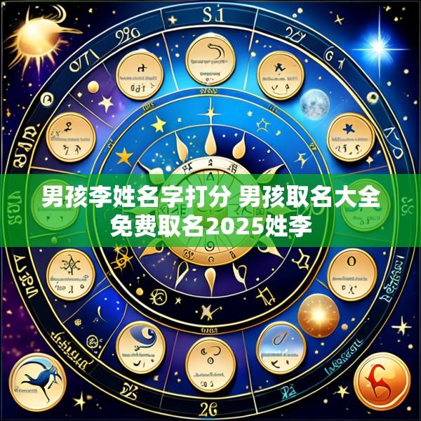男孩李姓名字打分 男孩取名大全免费取名2025姓李