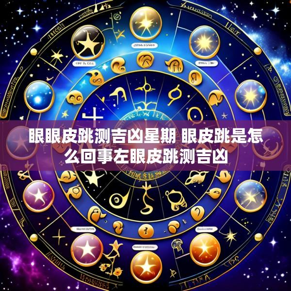 眼眼皮跳测吉凶星期 眼皮跳是怎么回事左眼皮跳测吉凶