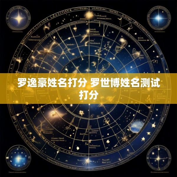 罗逸豪姓名打分 罗世博姓名测试打分