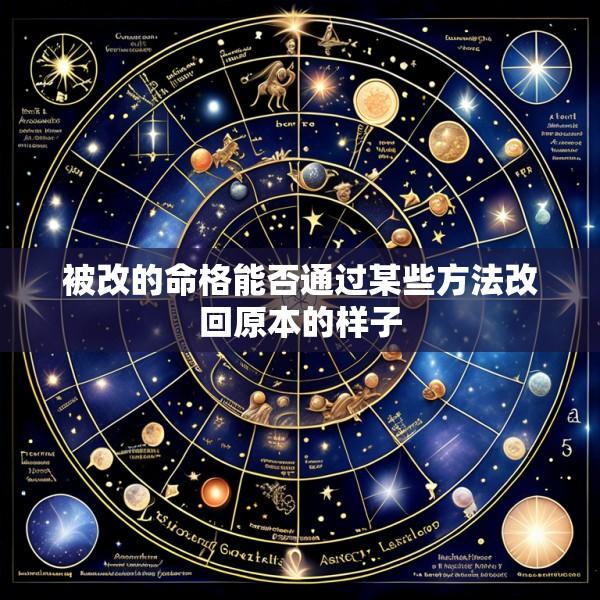 被改的命格能否通过某些方法改回原本的样子