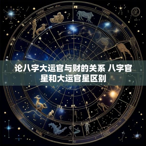 论八字大运官与财的关系 八字官星和大运官星区别