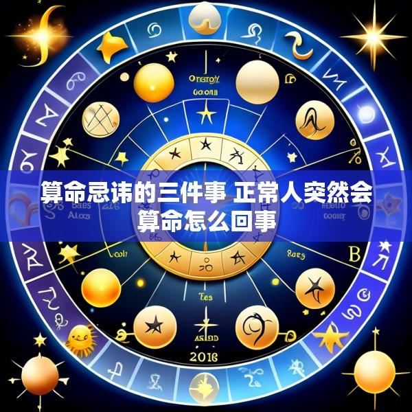 算命忌讳的三件事 正常人突然会算命怎么回事