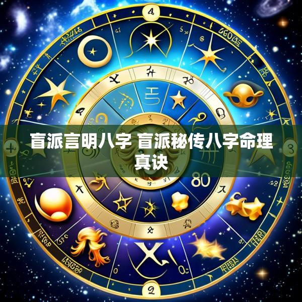 盲派言明八字 盲派秘传八字命理真诀