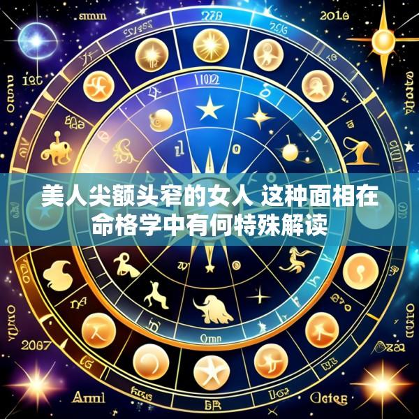 美人尖额头窄的女人 这种面相在命格学中有何特殊解读