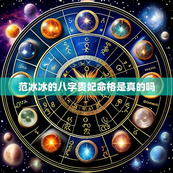 范冰冰的八字贵妃命格是真的吗
