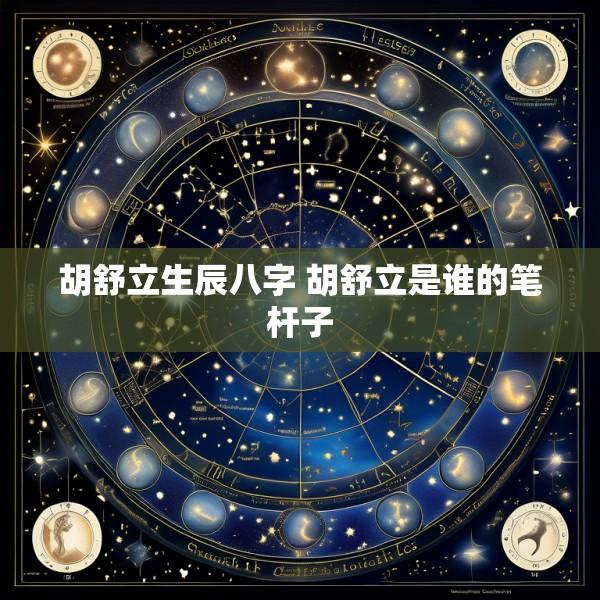 胡舒立生辰八字 胡舒立是谁的笔杆子