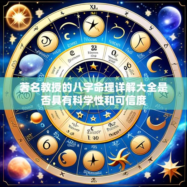 著名教授的八字命理详解大全是否具有科学性和可信度