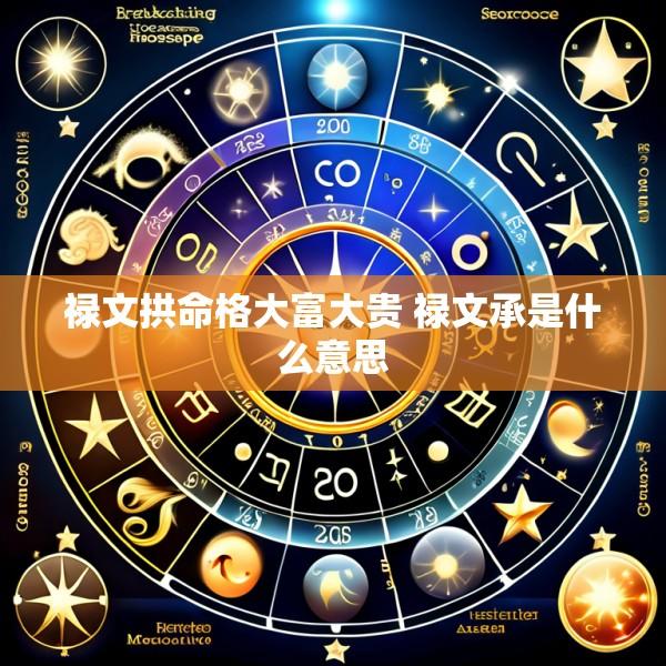 禄文拱命格大富大贵 禄文承是什么意思