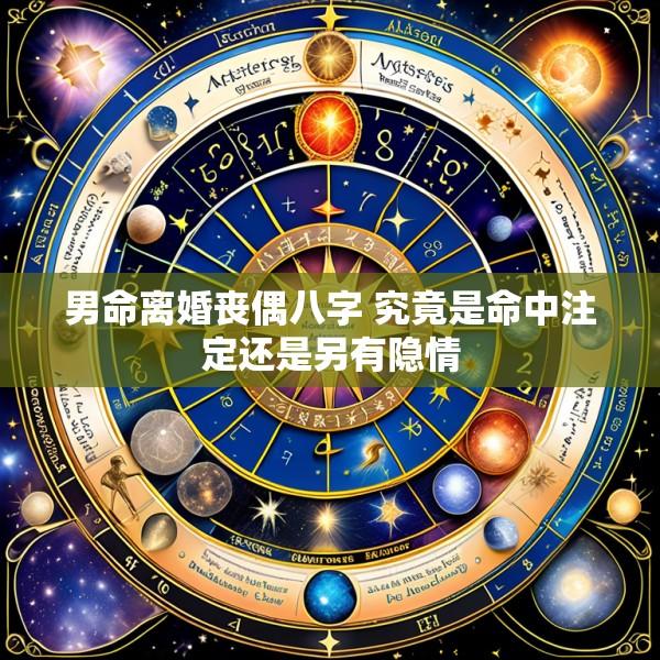 男命离婚丧偶八字 究竟是命中注定还是另有隐情