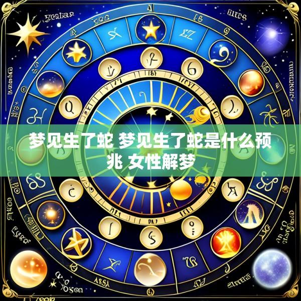 梦见生了蛇 梦见生了蛇是什么预兆 女性解梦