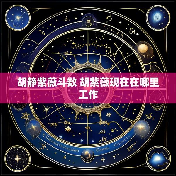 胡静紫薇斗数 胡紫薇现在在哪里工作