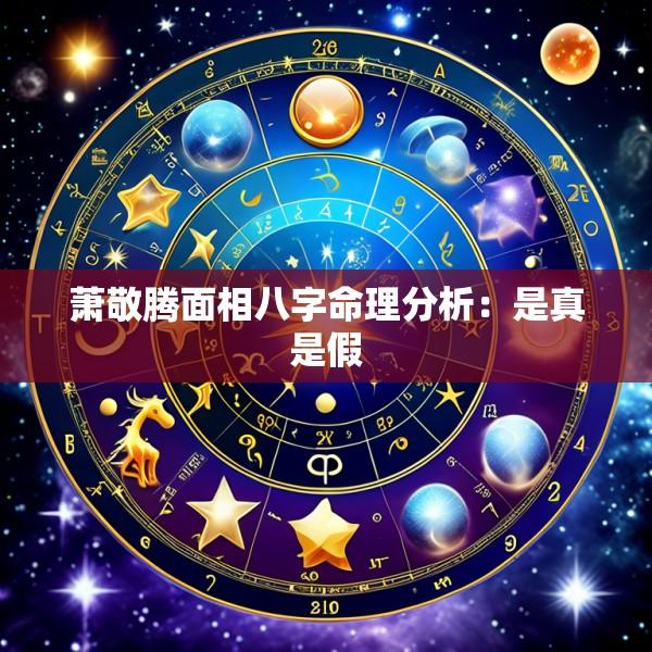 萧敬腾面相八字命理分析：是真是假