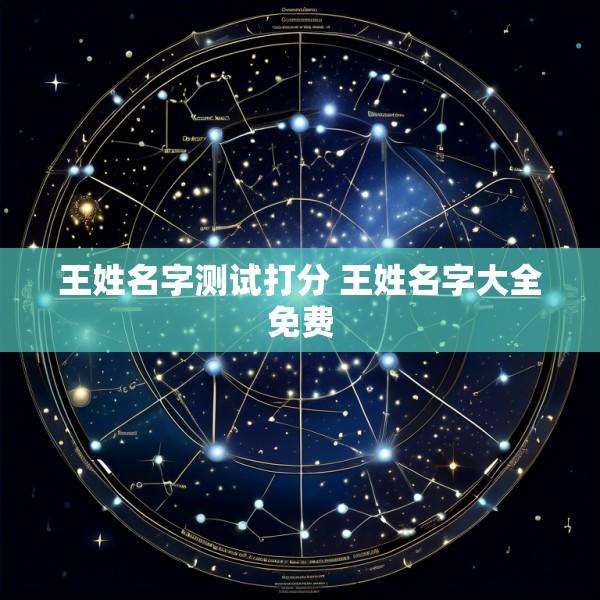 王姓名字测试打分 王姓名字大全免费