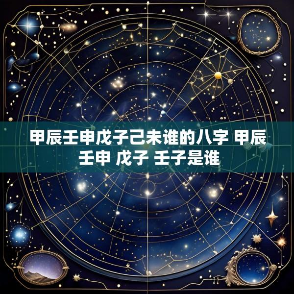 甲辰壬申戊子己未谁的八字 甲辰 壬申 戊子 壬子是谁