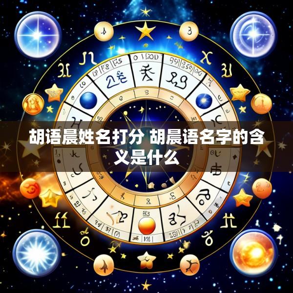 胡语晨姓名打分 胡晨语名字的含义是什么