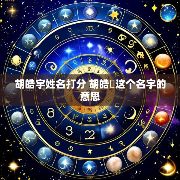 胡皓宇姓名打分 胡皓玥这个名字的意思
