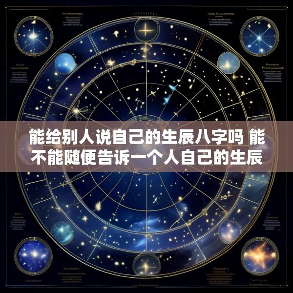能给别人说自己的生辰八字吗 能不能随便告诉一个人自己的生辰八字