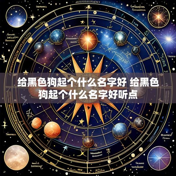 给黑色狗起个什么名字好 给黑色狗起个什么名字好听点