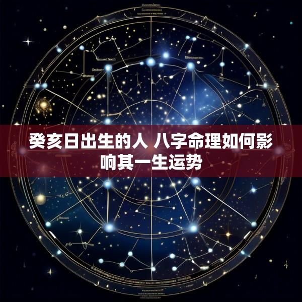 癸亥日出生的人 八字命理如何影响其一生运势