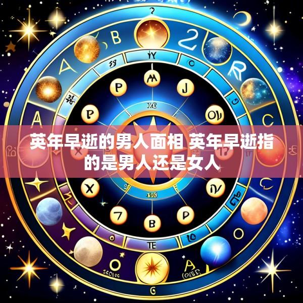 英年早逝的男人面相 英年早逝指的是男人还是女人