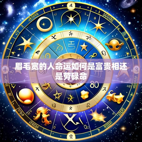 眉毛宽的人命运如何是富贵相还是劳碌命