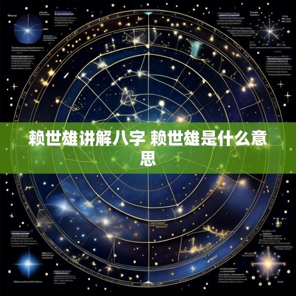 赖世雄讲解八字 赖世雄是什么意思