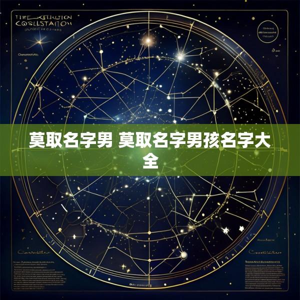莫取名字男 莫取名字男孩名字大全