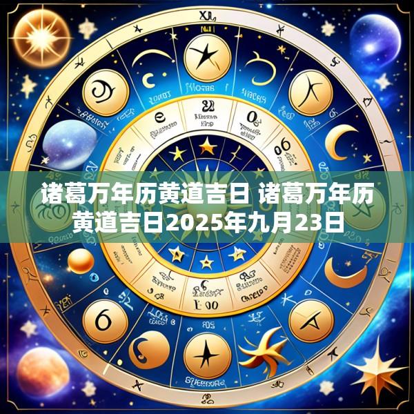 诸葛万年历黄道吉日 诸葛万年历黄道吉日2025年九月23日