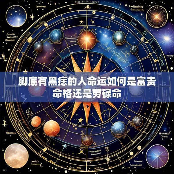 脚底有黑痣的人命运如何是富贵命格还是劳碌命