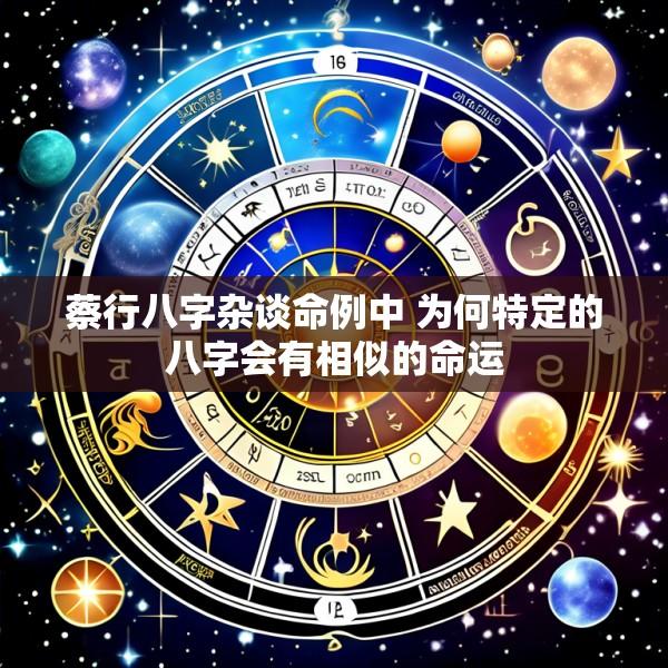 蔡行八字杂谈命例中 为何特定的八字会有相似的命运