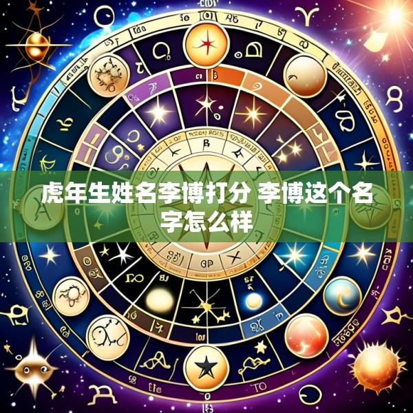 虎年生姓名李博打分 李博这个名字怎么样