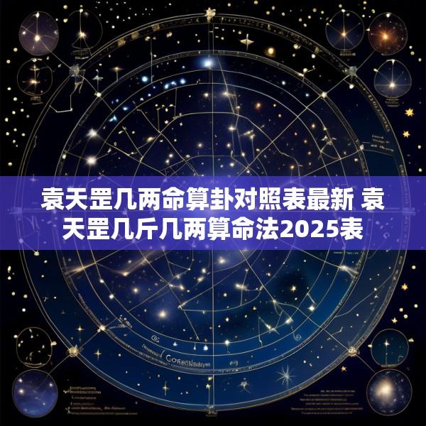 袁天罡几两命算卦对照表最新 袁天罡几斤几两算命法2025表