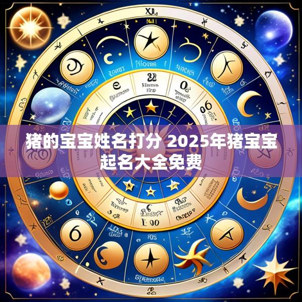 猪的宝宝姓名打分 2025年猪宝宝起名大全免费
