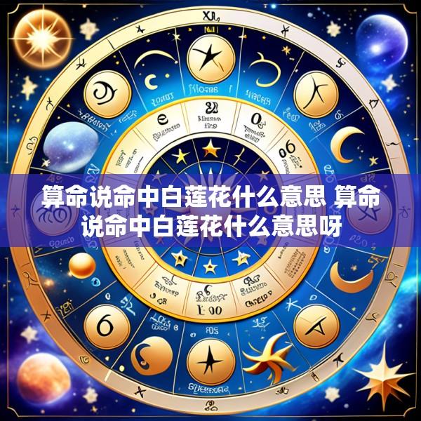 算命说命中白莲花什么意思 算命说命中白莲花什么意思呀