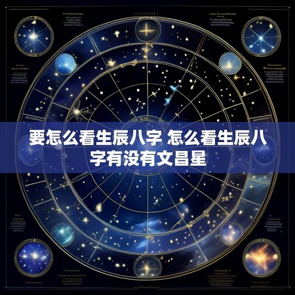 要怎么看生辰八字 怎么看生辰八字有没有文昌星