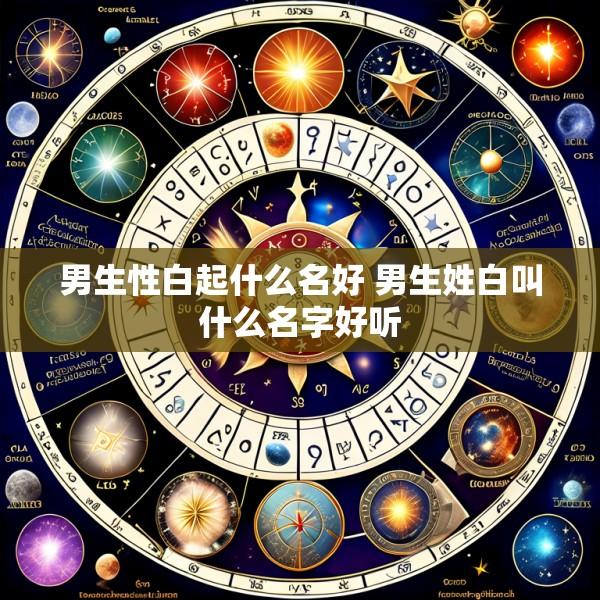 男生性白起什么名好 男生姓白叫什么名字好听