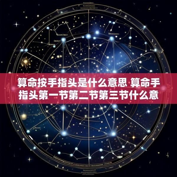 算命按手指头是什么意思 算命手指头第一节第二节第三节什么意思
