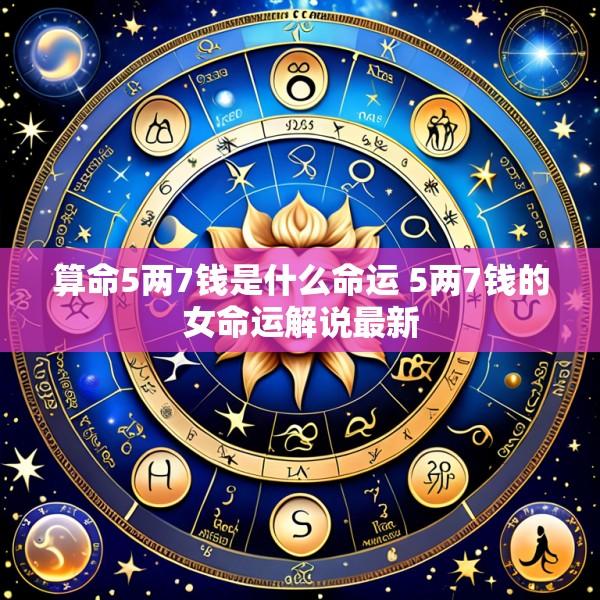 算命5两7钱是什么命运 5两7钱的女命运解说最新
