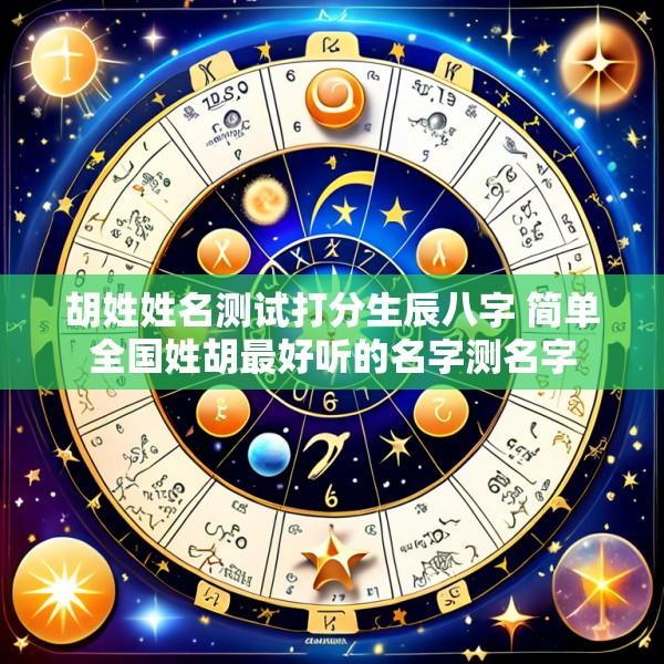 胡姓姓名测试打分生辰八字 简单全国姓胡最好听的名字测名字