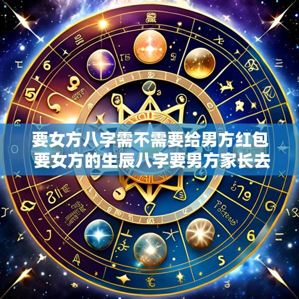 要女方八字需不需要给男方红包 要女方的生辰八字要男方家长去吗