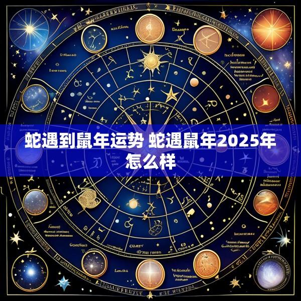 蛇遇到鼠年运势 蛇遇鼠年2025年怎么样