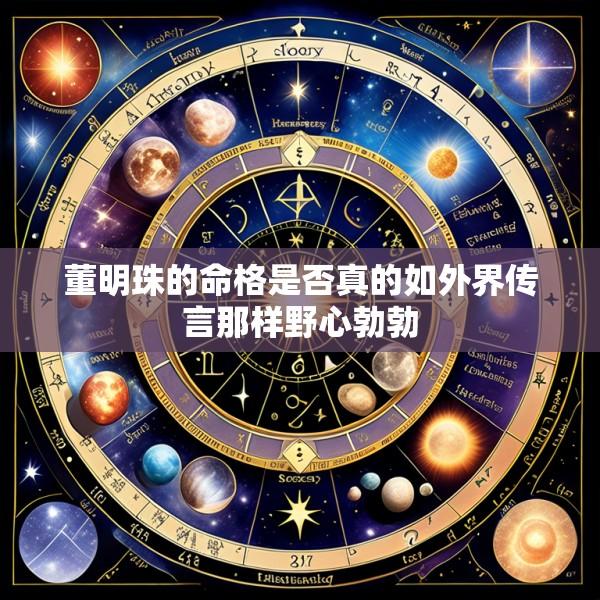 董明珠的命格是否真的如外界传言那样野心勃勃