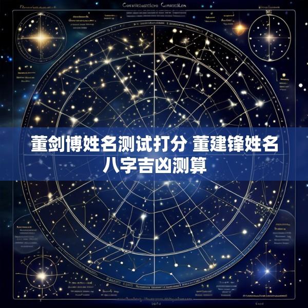 董剑博姓名测试打分 董建锋姓名八字吉凶测算