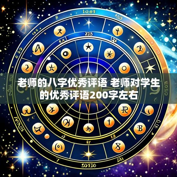 老师的八字优秀评语 老师对学生的优秀评语200字左右