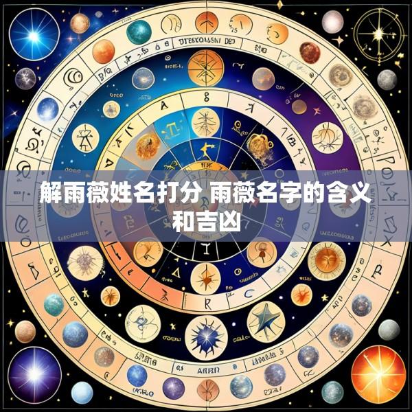 解雨薇姓名打分 雨薇名字的含义和吉凶